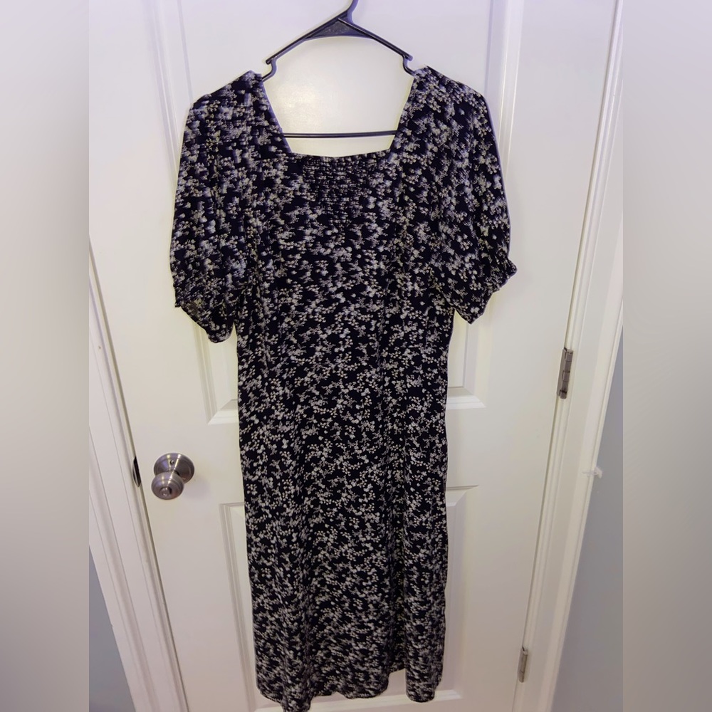 Large, Black Floral, Relaxed Fit, Summer Dress